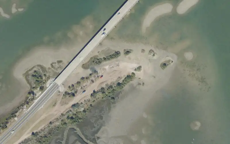 Aerial photo of the area around 206 Causeway Kayak Beach, St. Johns County