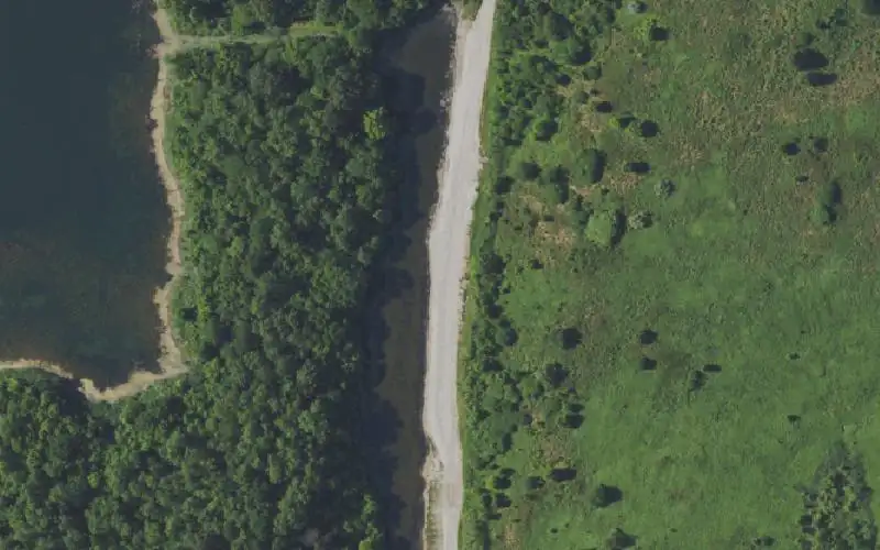 Aerial photo of the area around Access Lake, Ohio County