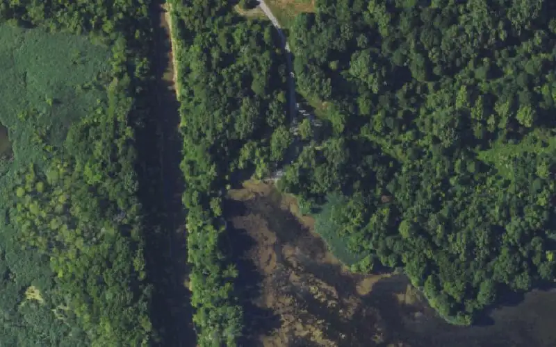 Aerial photo of the area around Adkins Swamp, Muhlenberg County