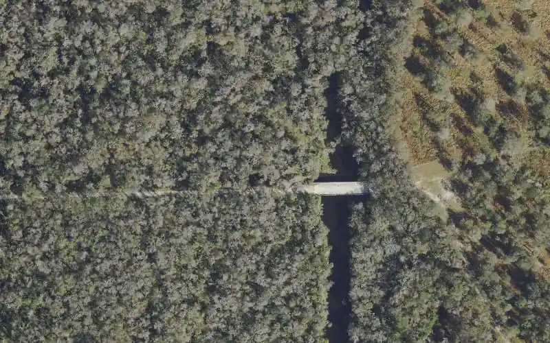 Aerial photo of the area around Alafia River State Park - South Prong Kayak Access, Hillsborough County