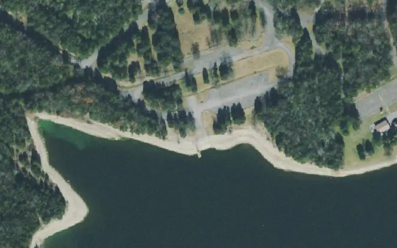 Aerial photo of the area around Anderson Boat Ramp, Davidson County
