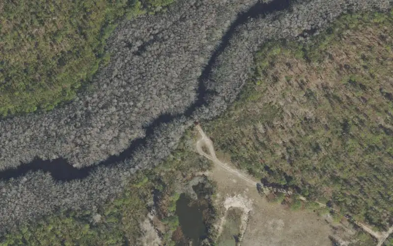 Aerial photo of the area around Apalachicola National Forest - Fort Gadsden Creek East Primitive Access (Very Small Boats Only), Franklin County