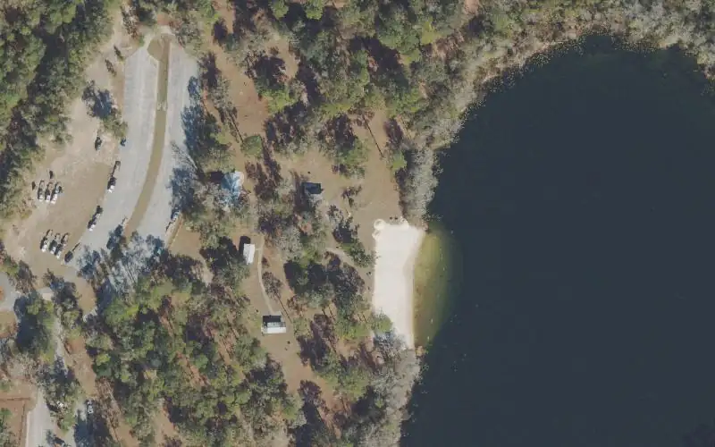 Aerial photo of the area around Apalachicola National Forest - Silver Lake Recreational Area Non-Motorized Boat Access, Leon County