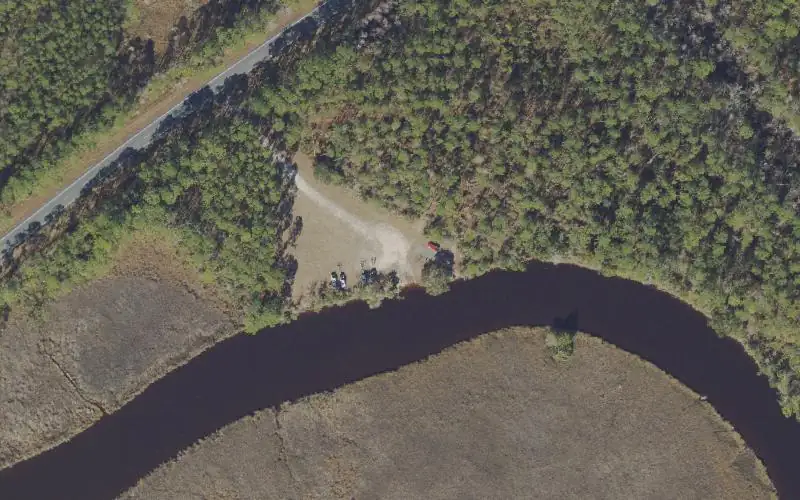 Aerial photo of the area around Apalachicola River Wildlife and Environmental Area - Whiskey George Creek Landing, Franklin County