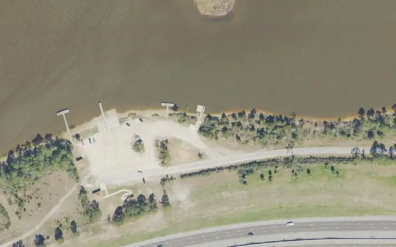 Aerial photo of the area around Archie Glover Park Paddlecraft Launch, Santa Rosa County
