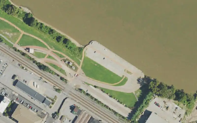Aerial photo of the area around Ashland Ramp, Boyd County