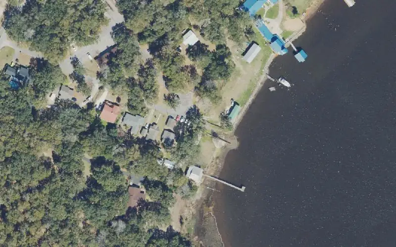 Aerial photo of the area around Bagdad Public Boat Ramp (No Parking), Santa Rosa County