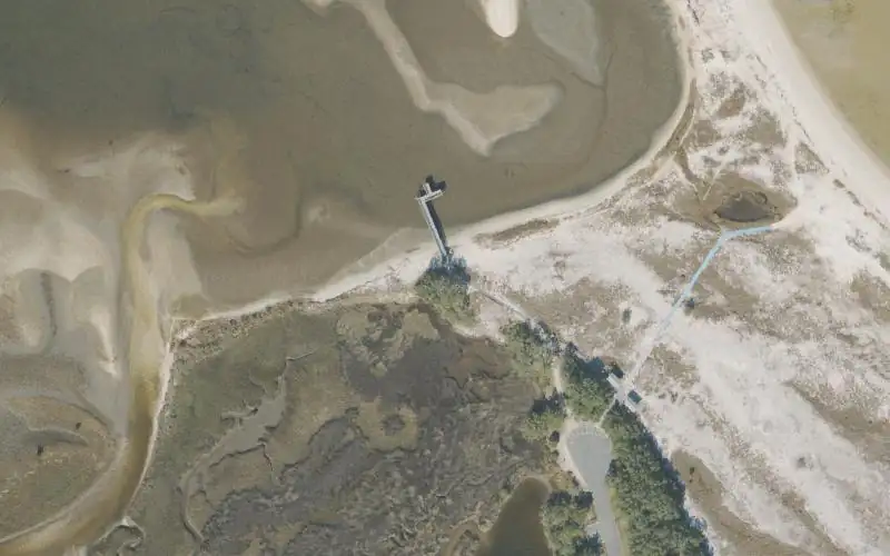 Aerial photo of the area around Bald Point State Park - Ochlockonee Bay Kayak Launch, Franklin County