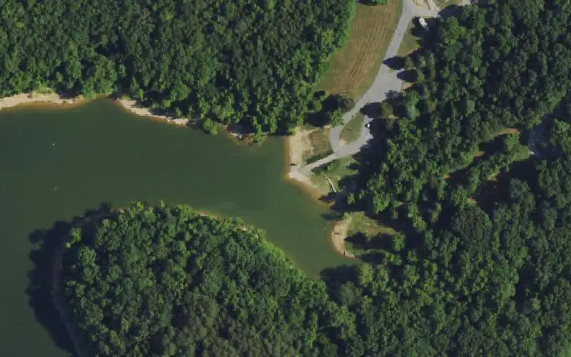 Aerial photo of the area around Barren River SRP Campground Ramp, Barren County