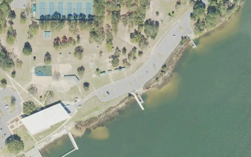 Aerial photo of the area around Bayview Park Paddlecraft Launch Dock, Escambia County