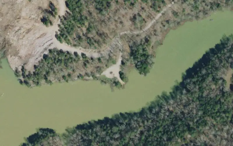 Aerial photo of the area around Bear Creek, Claiborne County