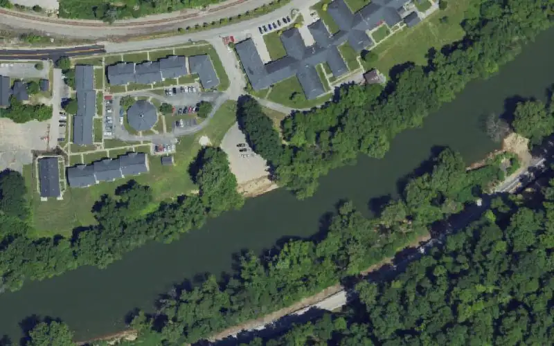 Aerial photo of the area around Beattyville Ramp, Lee County