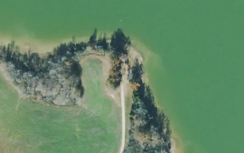 Aerial photo of the area around Bennett’s Creek Boat Ramp, Henry County