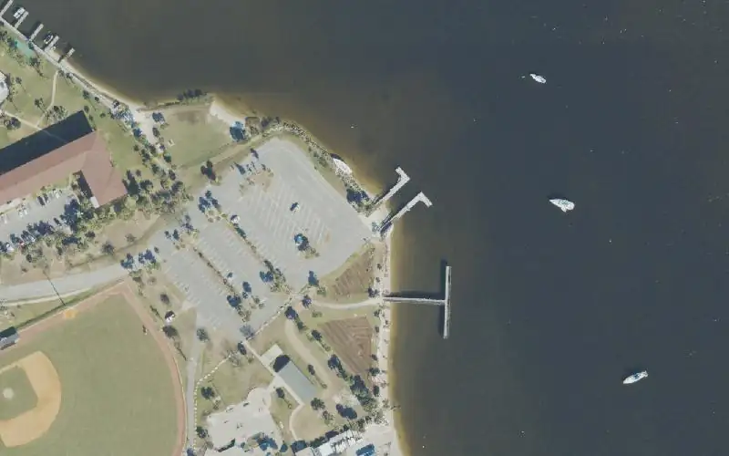 Aerial photo of the area around Bethune Point Park, Volusia County