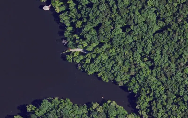 Aerial photo of the area around Big Creek Ramp, McCreary County