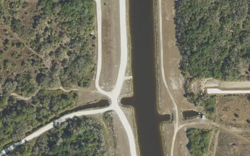 Aerial photo of the area around Big Cypress North Feeder Canal - North Boat Ramp (Small Boats Only), Hendry County