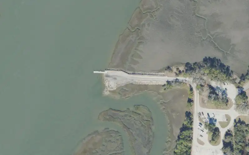 Aerial photo of the area around Big Talbot Island State Park Boat Ramp, Duval County