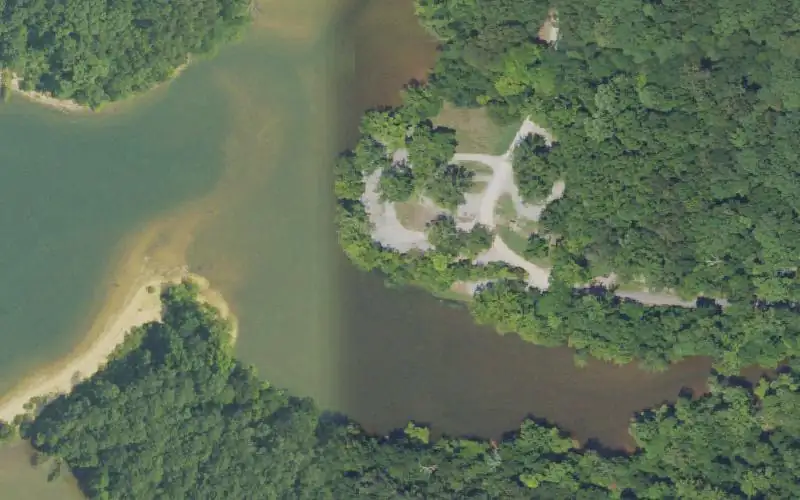 Aerial photo of the area around Birmingham Ferry Ramp - LBL, Lyon County