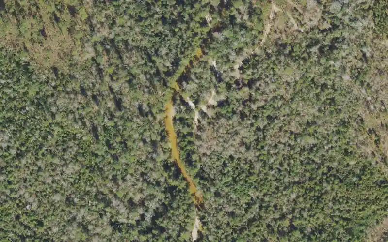 Aerial photo of the area around Blackwater River State Forest - Big Juniper Creek - McKinley Park Canoe Access, Santa Rosa County