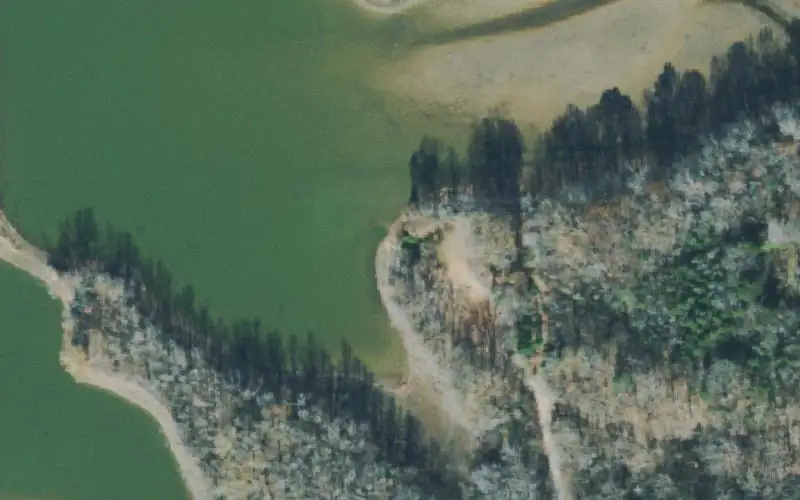 Aerial photo of the area around Blue Creek, Stewart County