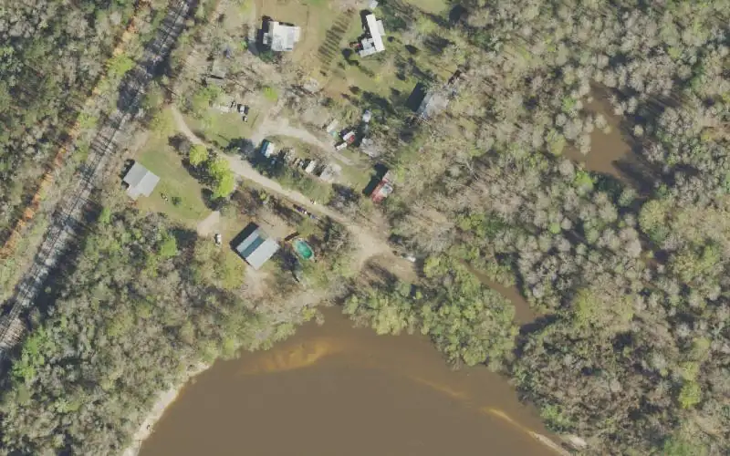Aerial photo of the area around Bluff Springs Landing, Escambia County