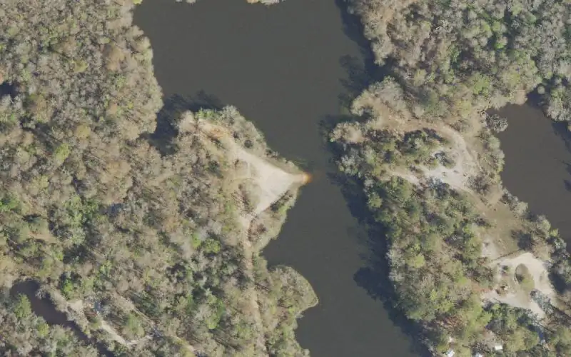 Aerial photo of the area around Bluff Springs Recreation Area - Lake Canoe Access #2A, Escambia County