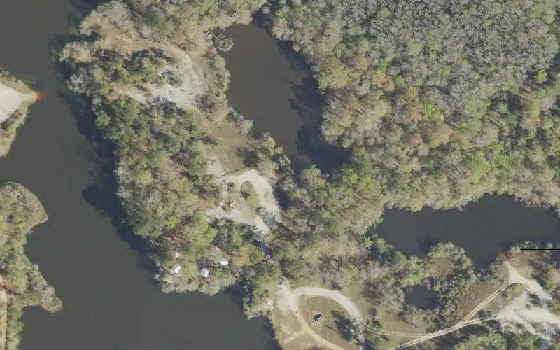 Aerial photo of the area around Bluff Springs Recreation Area - Lake Canoe Access #3, Escambia County