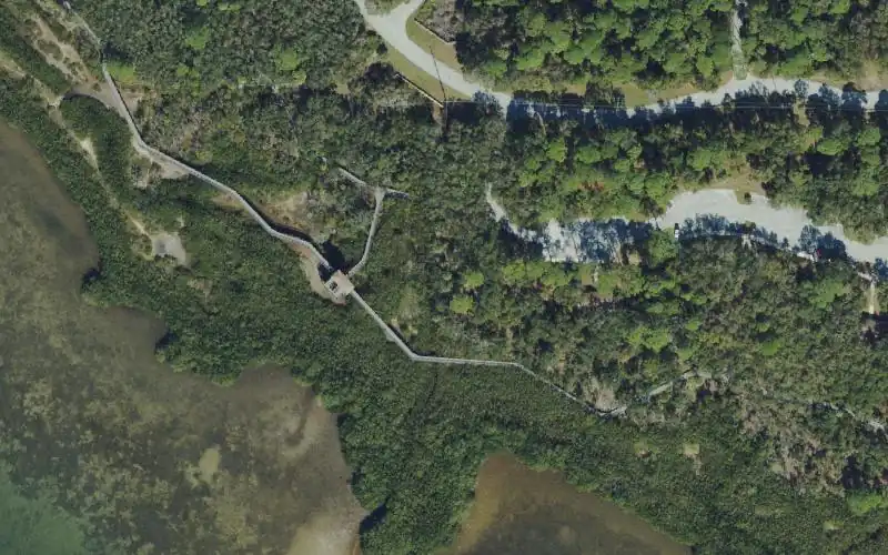 Aerial photo of the area around Boca Ciega Millennium Park Canoe/Kayak Launch, Pinellas County
