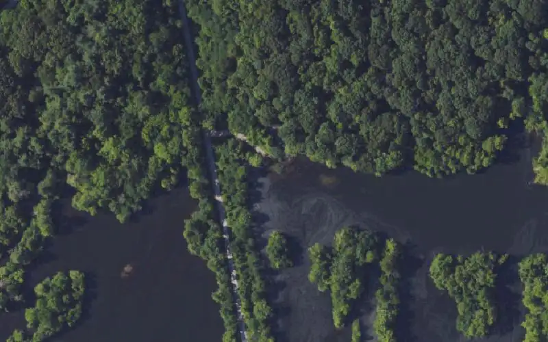 Aerial photo of the area around Boy Scout Crossing Ramp #1, Ohio County