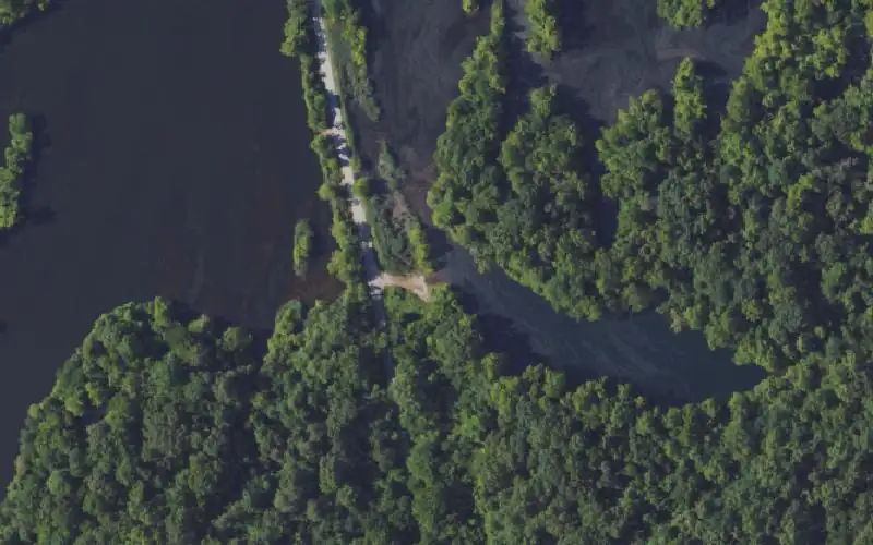 Aerial photo of the area around Boy Scout Crossing Ramp #2, Ohio County