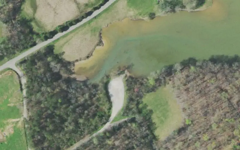 Aerial photo of the area around Browns Chapel, Roane County