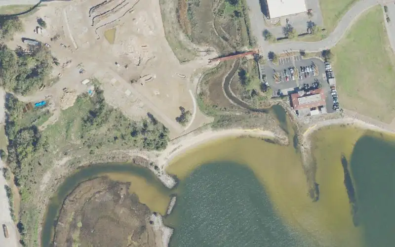 Aerial photo of the area around Bruce Beach Natural Area Kayak Launch, Escambia County
