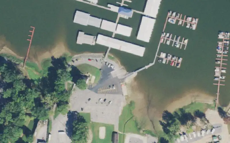 Aerial photo of the area around Buchanan Resort, Henry County