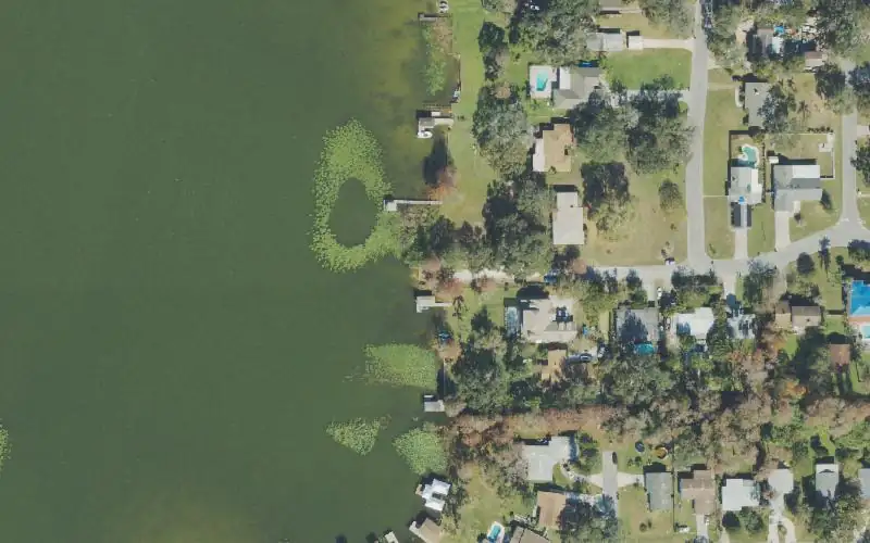 Aerial photo of the area around Bywater Public Boat Ramp, Orange County