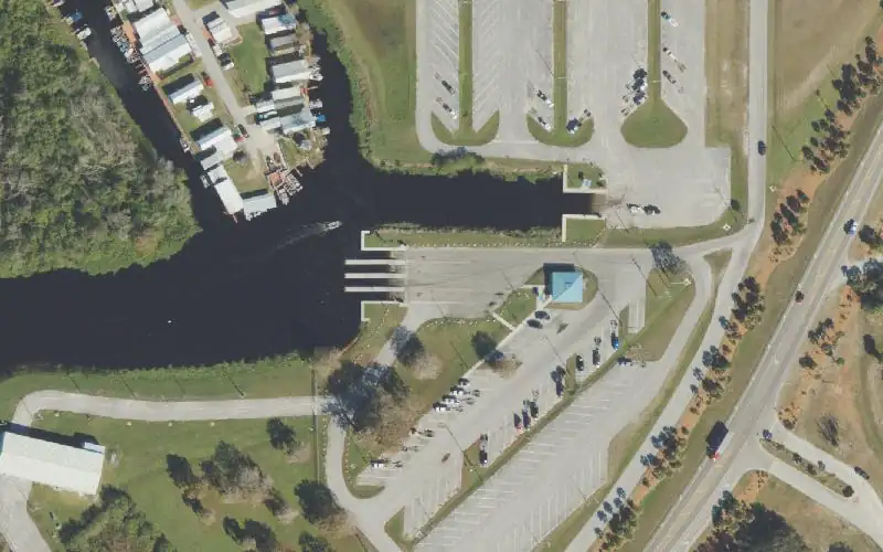 Aerial photo of the area around C. Scott Driver Recreational Area, Okeechobee County