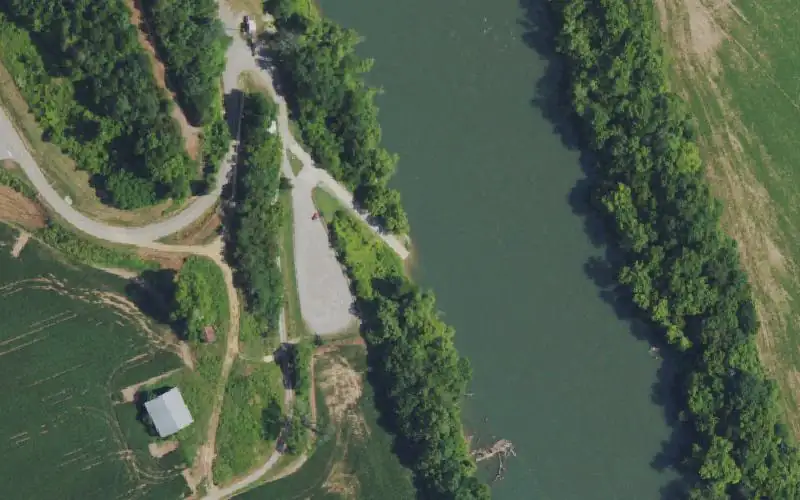 Aerial photo of the area around C. Williams - J. L. Fox Boat Ramp, Monroe County