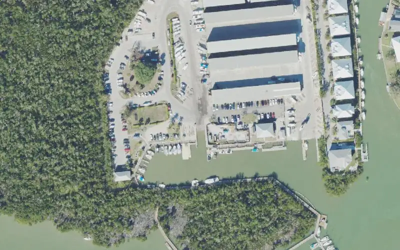 Aerial photo of the area around Calusa Island Marina & Yacht Club, Collier County