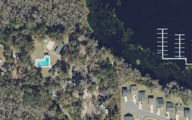 Aerial photo of the area around Camp Chowenwaw Park Paddlecraft Launch, Clay County