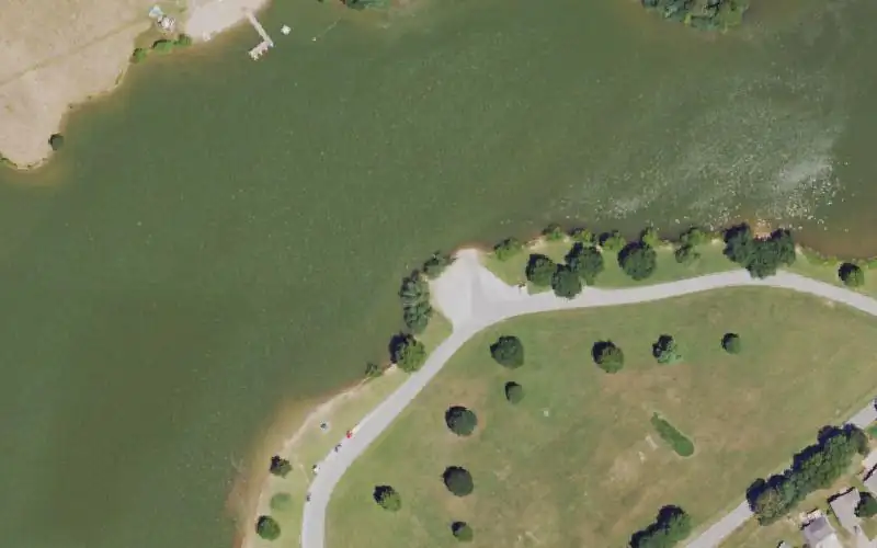 Aerial photo of the area around Camp Ernst Lake, Boone County