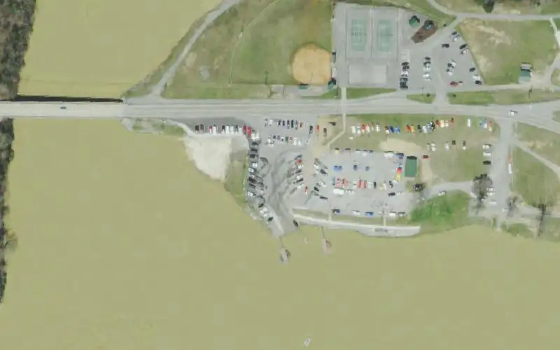 Aerial photo of the area around Campbell County Park, Campbell County