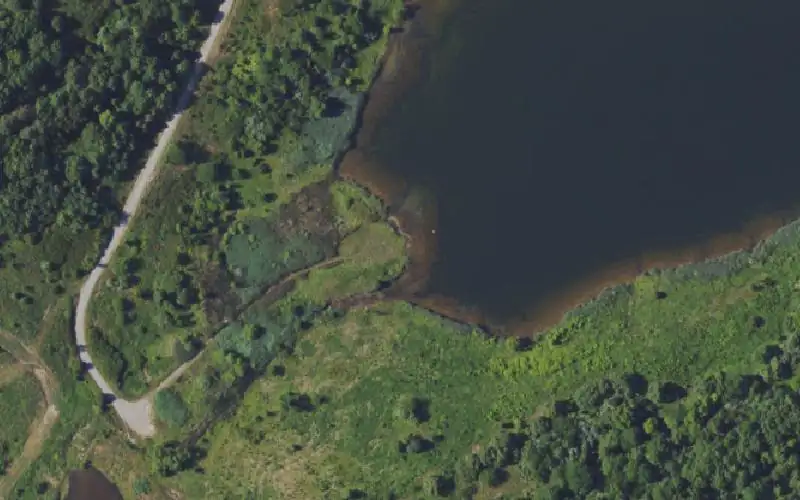 Aerial photo of the area around Can Lake, Muhlenberg County