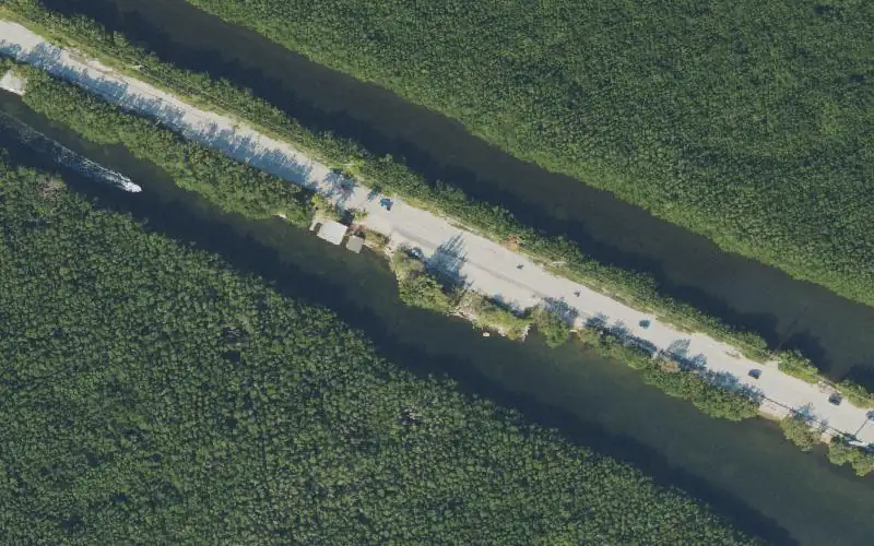 Aerial photo of the area around Card Sound Bridge West Public Boat Ramp (CLOSED), Monroe County