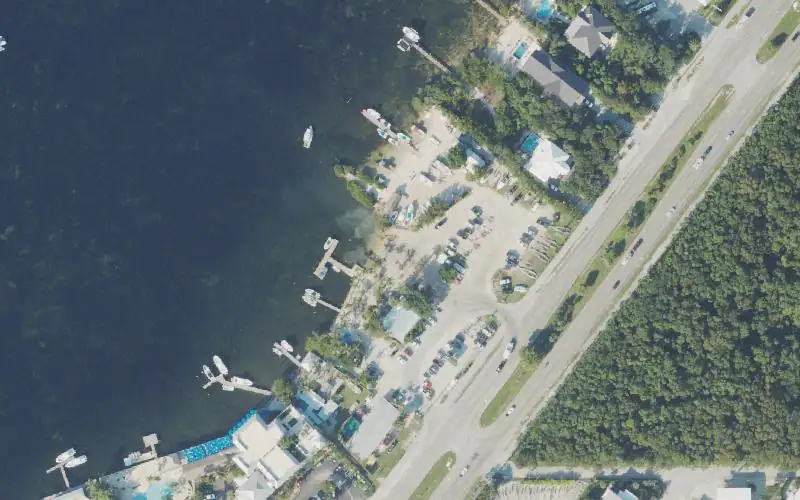 Aerial photo of the area around Caribbean Club Pay Ramp, Monroe County