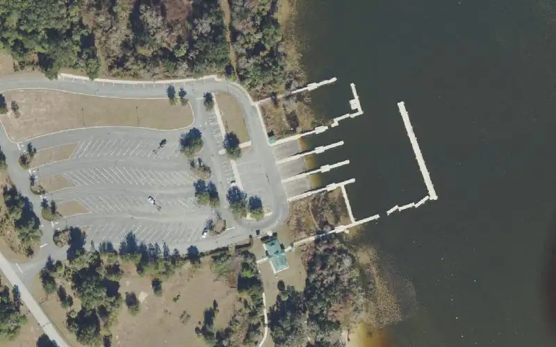 Aerial photo of the area around Carney Island Recreation and Conservation Area Boat Ramp, Marion County