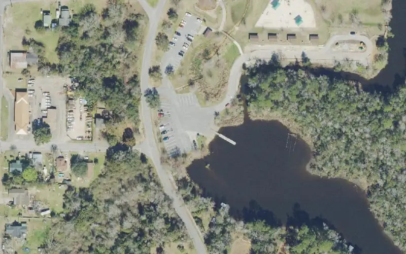 Aerial photo of the area around Carpenter's Park South Boat Launch, Santa Rosa County