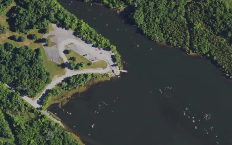 Aerial photo of the area around Cedar Creek Lake Middle, Lincoln County