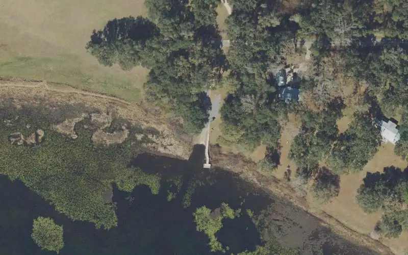 Aerial photo of the area around Cedar Hill Landing Public Boat Ramp, Leon County