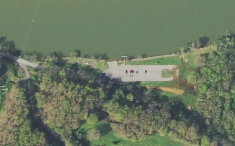 Aerial photo of the area around Charleston Boat Ramp, Bradley County