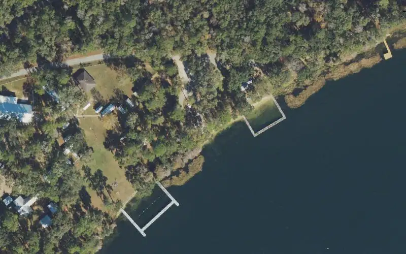 Aerial photo of the area around Cherry Lake Park and Public Boat Ramp, Madison County