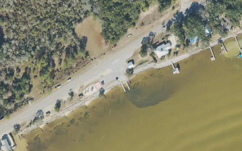 Aerial photo of the area around Choctaw Beach Park Public Boat Launch, Walton County